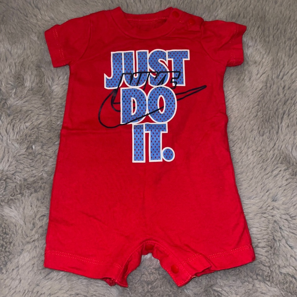 🌈 Nike Baby Boy Romper Newborn & 9M Overalls Shorts Summer Time